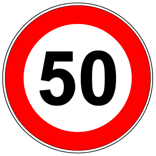 ограничение скорости 50