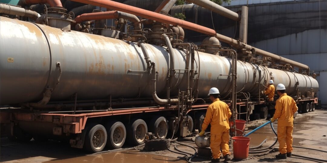 Cleaning of tanks from residues of petroleum products