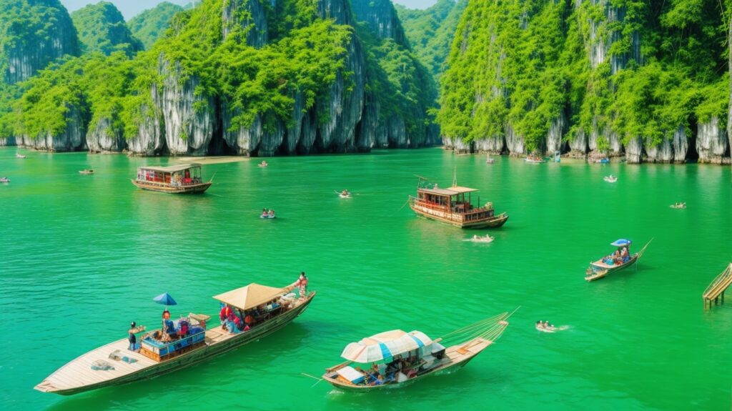 Vietnamese aquatic life and tourist adventures