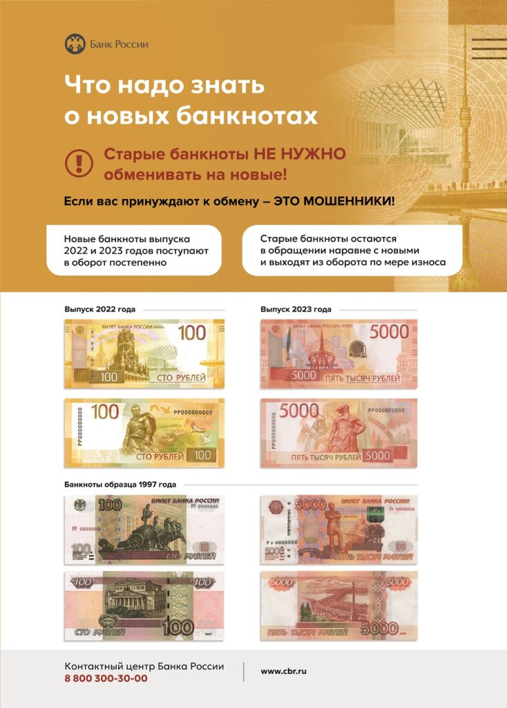Новые банкноты 100 и 5000 обмен мошенники
