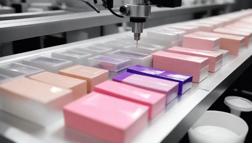 Production of packaging for cosmetics