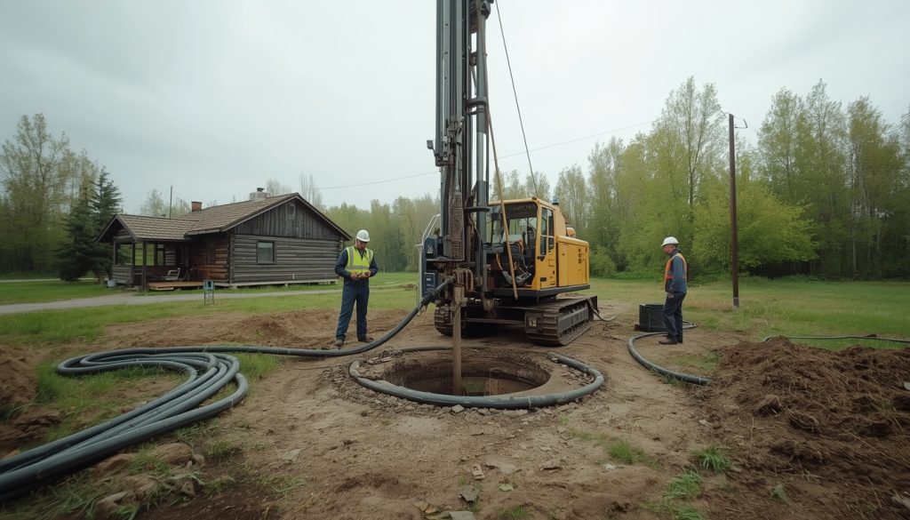 image of a water well drilling