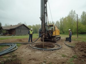 image of a water well drilling