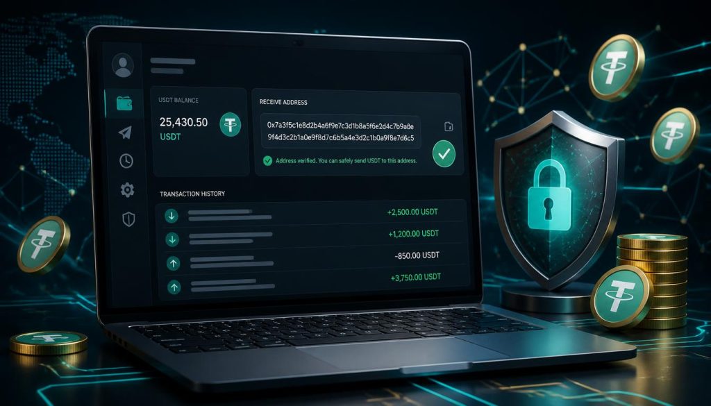 verifying USDT cryptocurrency wallet