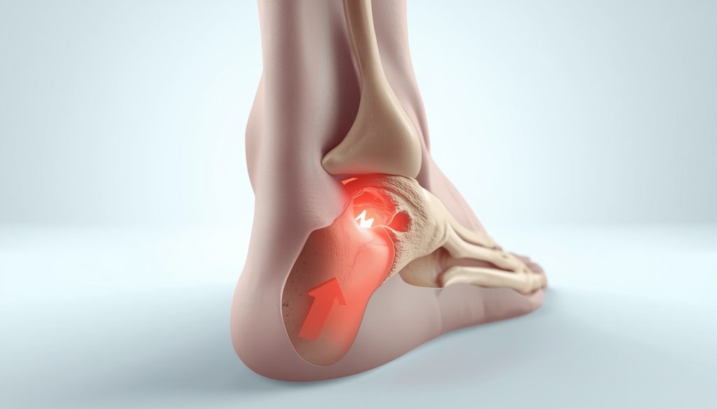 human foot in side cross-section