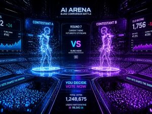 two holographic AI avatars