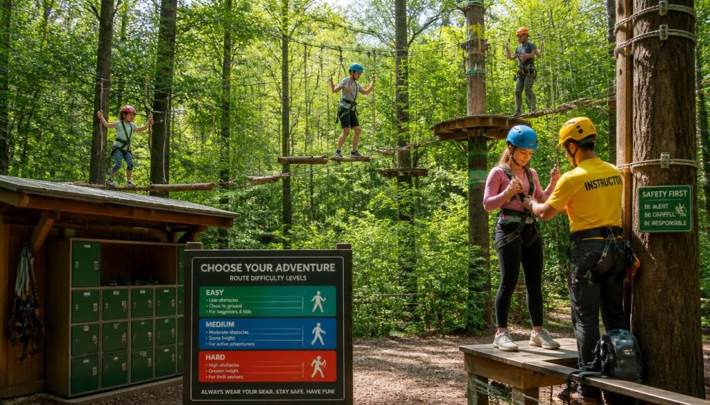 vibrant outdoor rope park adventure