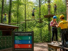 vibrant outdoor rope park adventure