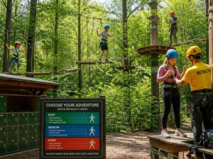 vibrant outdoor rope park adventure
