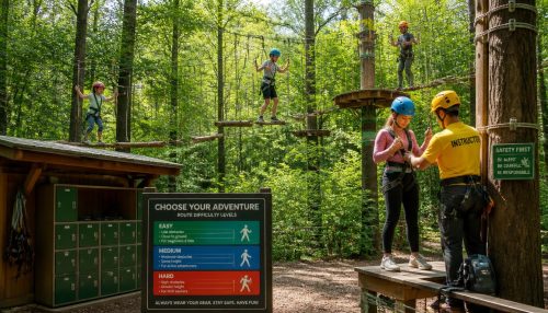 vibrant outdoor rope park adventure